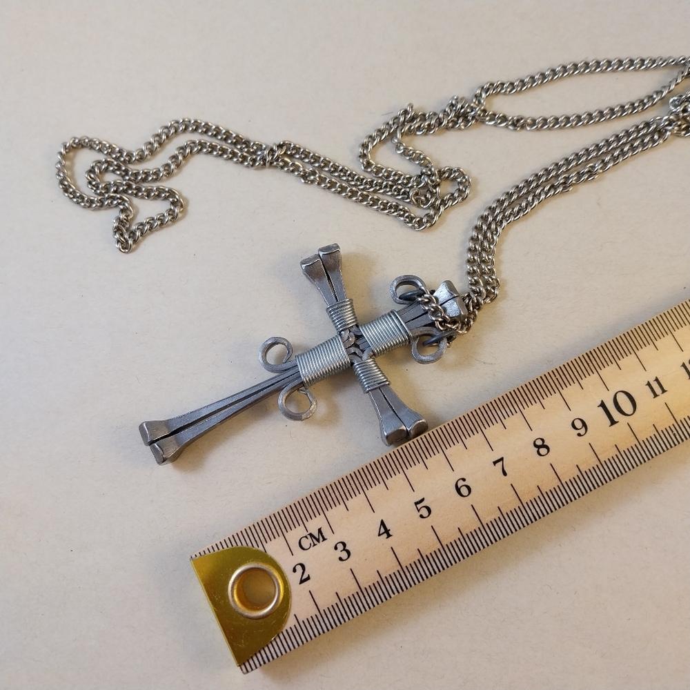 Silver Cross Pendant Necklace - Picture 5 of 9